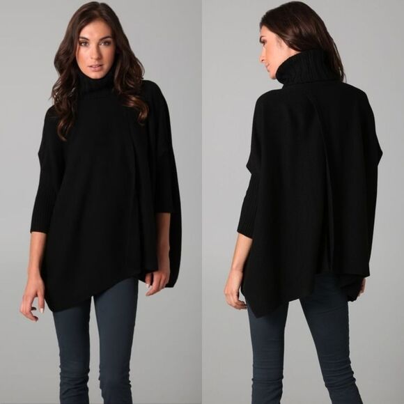 Diane Von Furstenberg Ahiga Turtleneck Poncho Wool Cadhmere Sweater in Turquouse - Picture 14 of 14